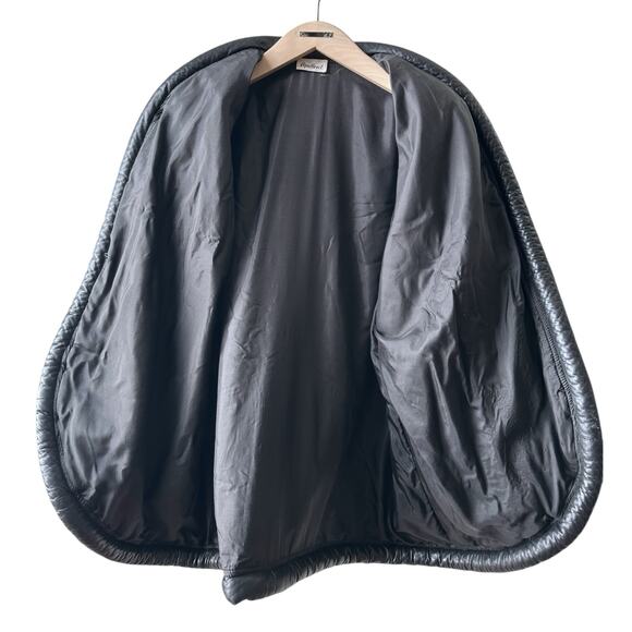 Vintage Opulent Gold Black Leather Oriental Patchwork Open Front Coat Size XXL - Picture 3 of 15